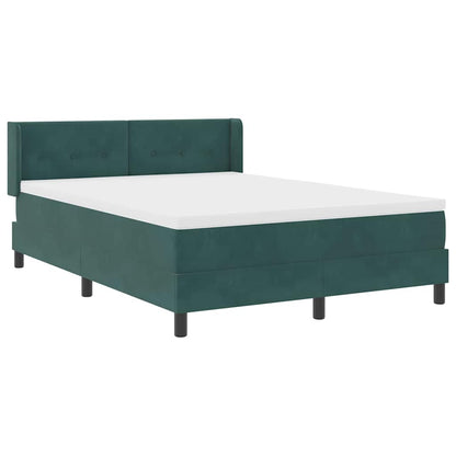 Letto a molle con materasso Verde Scuro 190 x 140 cm Poliestere