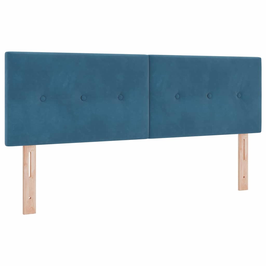 Letto a molle con materasso Blu Scuro 190 x 140 cm Poliestere