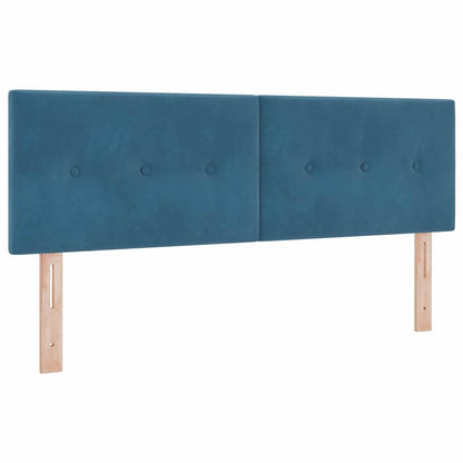 Letto a molle con materasso Blu Scuro 190 x 140 cm Poliestere