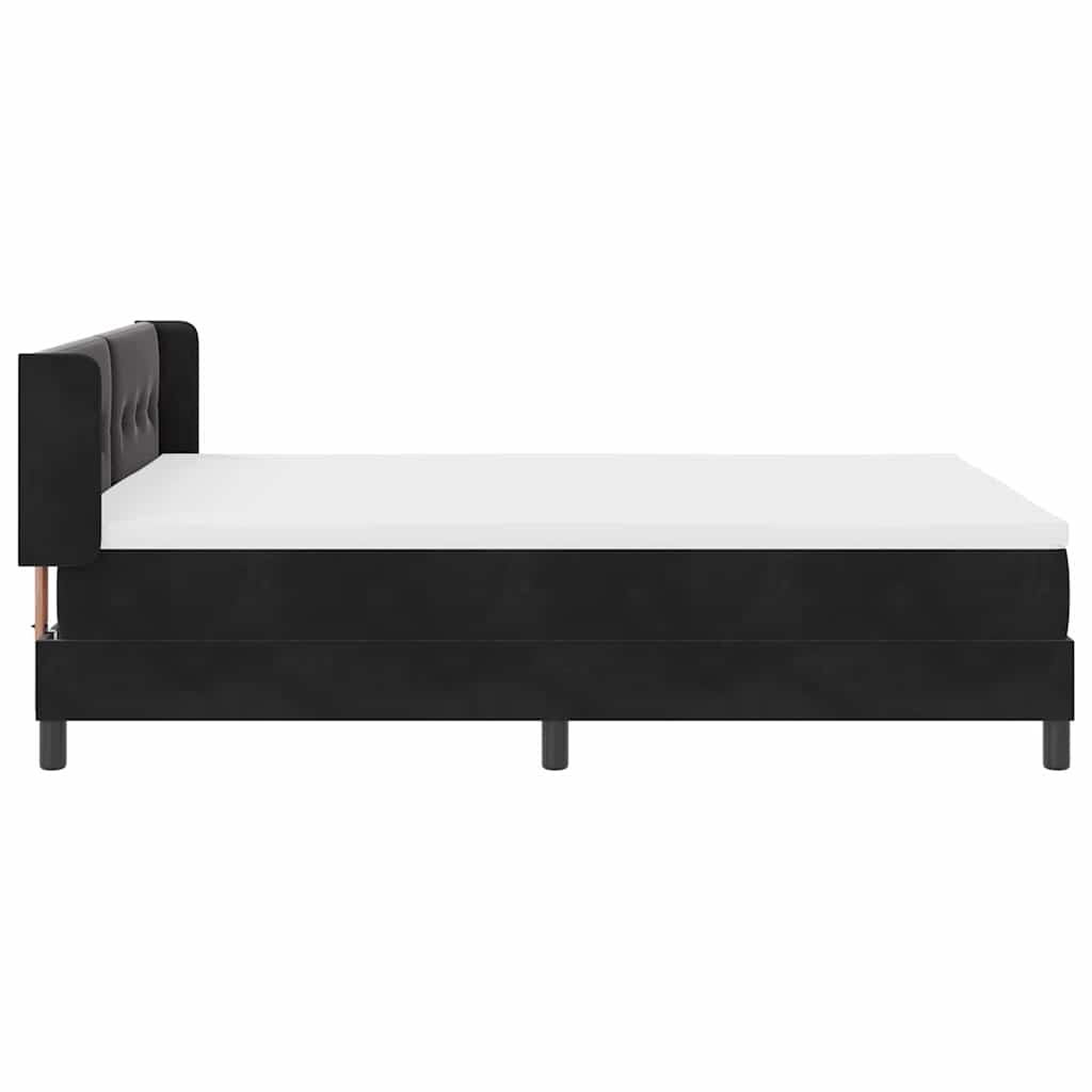 Letto a molle con testiera Nero 200 x 140 cm Velluto | homemem39