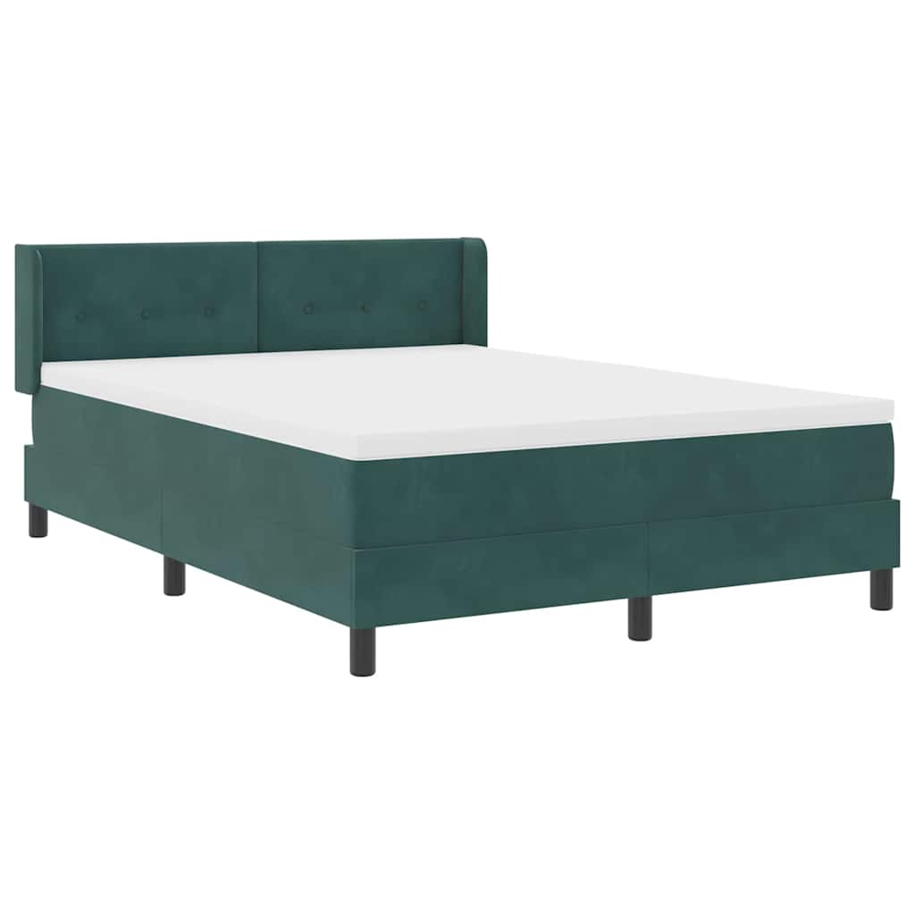 Letto a molle con testiera Verde Scuro 200 x 140 cm Velluto | homemem39