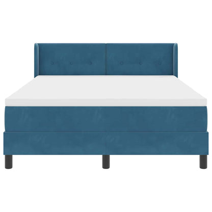 Letto a molle con testiera Blu Scuro 200 x 140 cm Velluto | homemem39