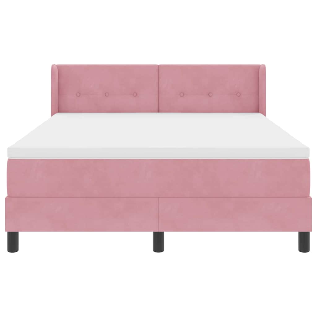 Letto a molle con testiera Rosa 200 x 140 cm Velluto | homemem39