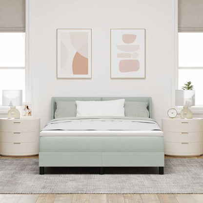 Letto a molle con testiera Grigio chiaro 200 x 160 cm Velluto | homemem39