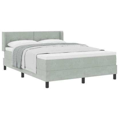 Letto a molle con testiera Grigio chiaro 200 x 160 cm Velluto | homemem39
