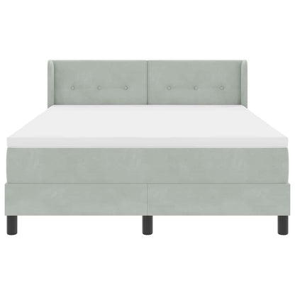 Letto a molle con testiera Grigio chiaro 200 x 160 cm Velluto | homemem39