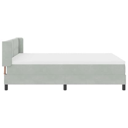 Letto a molle con testiera Grigio chiaro 200 x 160 cm Velluto | homemem39