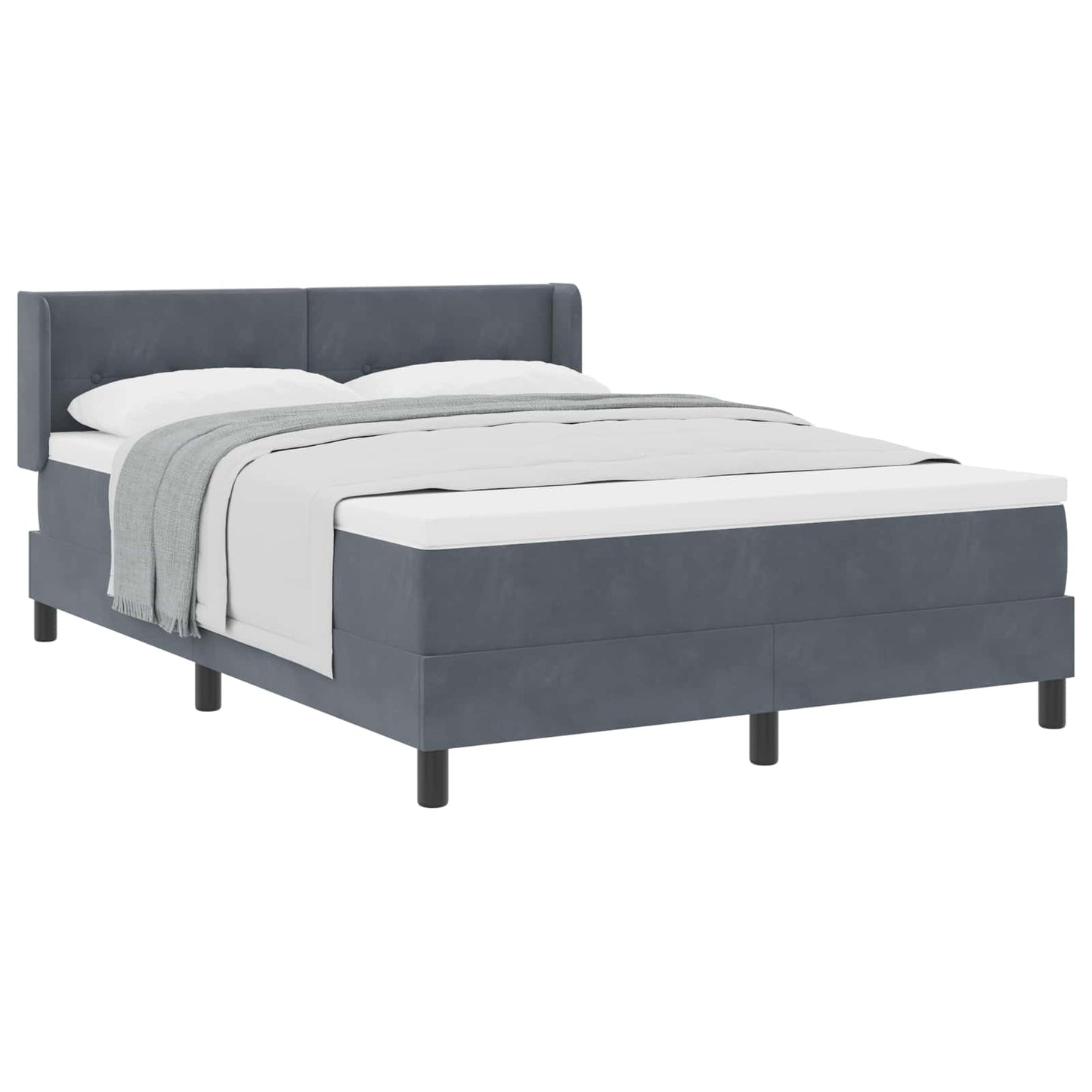 Letto a molle con testiera Grigio scuro 200 x 160 cm Velluto | homemem39
