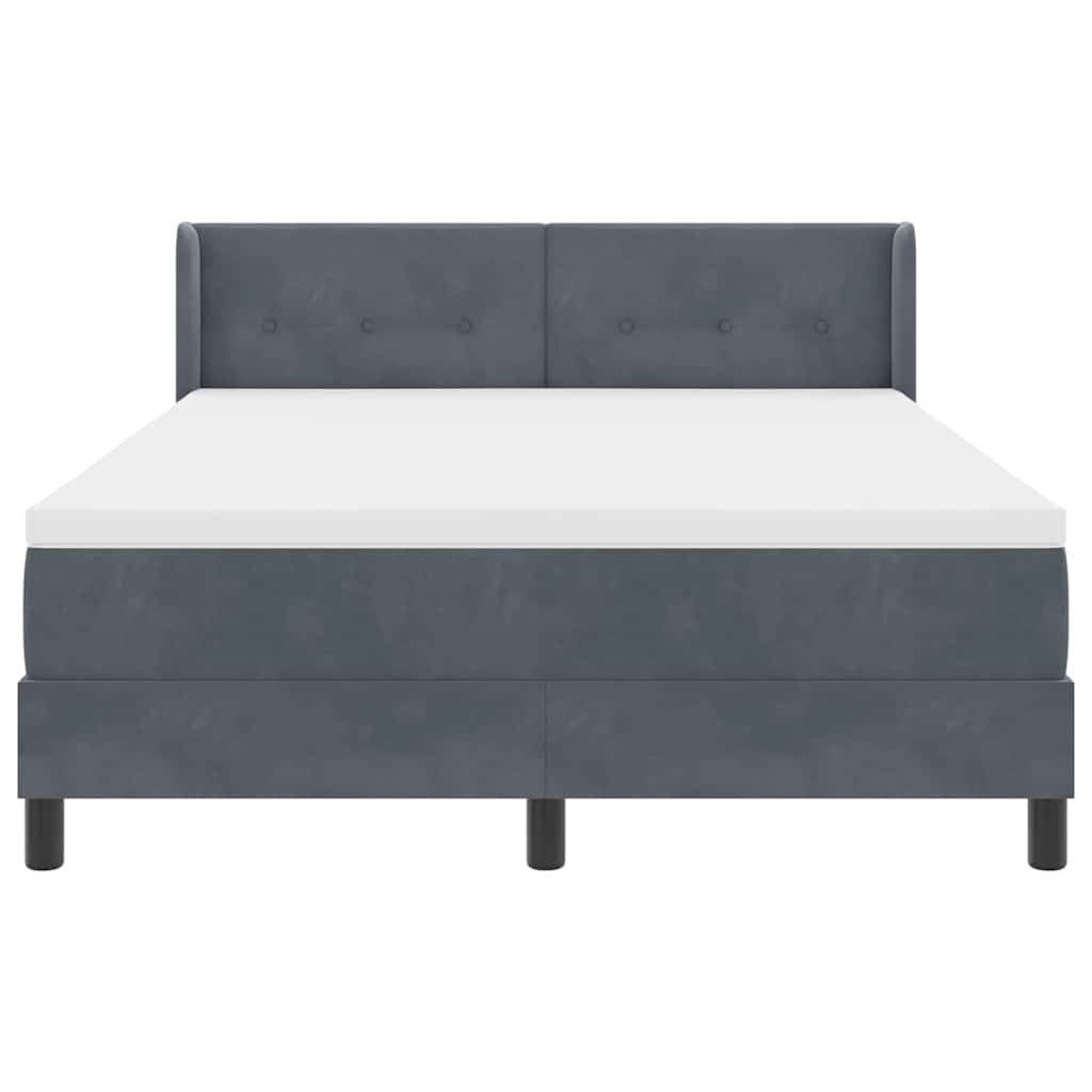 Letto a molle con testiera Grigio scuro 200 x 160 cm Velluto | homemem39