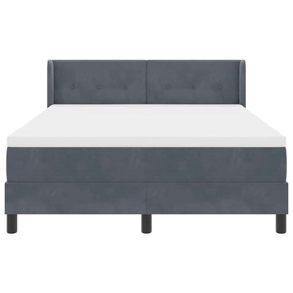 Letto a molle con testiera Grigio scuro 200 x 160 cm Velluto | homemem39