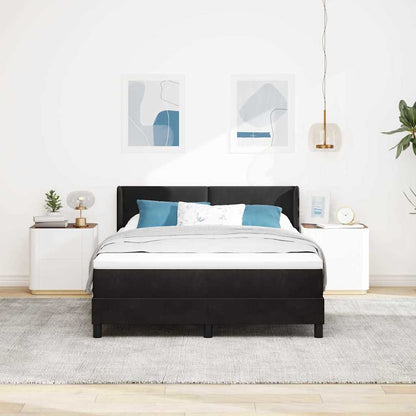Letto a molle con testiera Nero 200 x 160 cm Velluto | homemem39