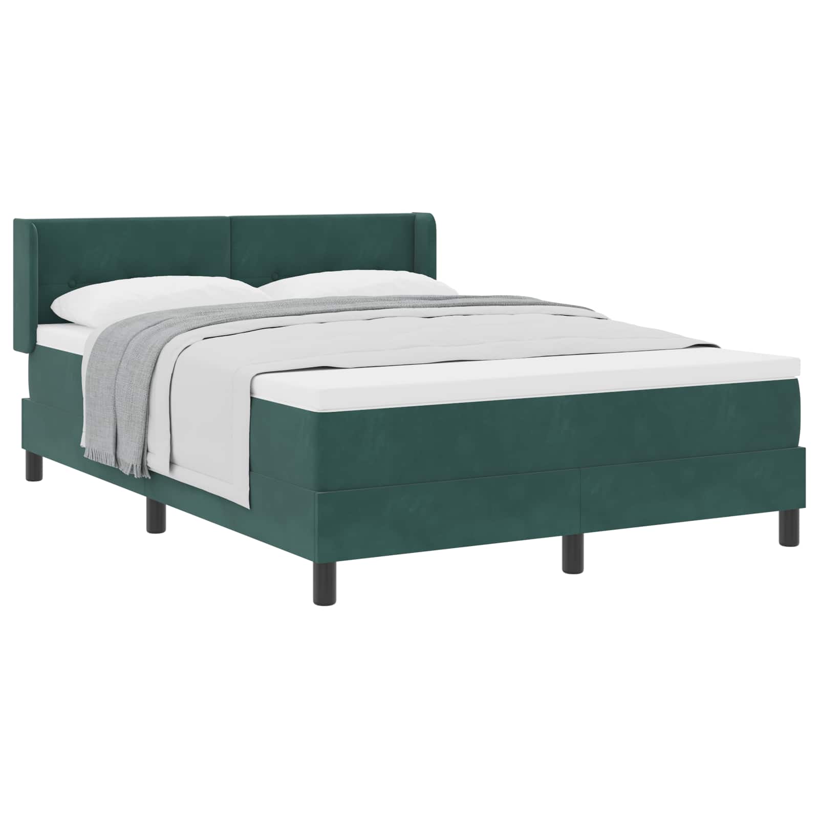 Letto a molle con testiera Verde Scuro 200 x 160 cm Velluto | homemem39