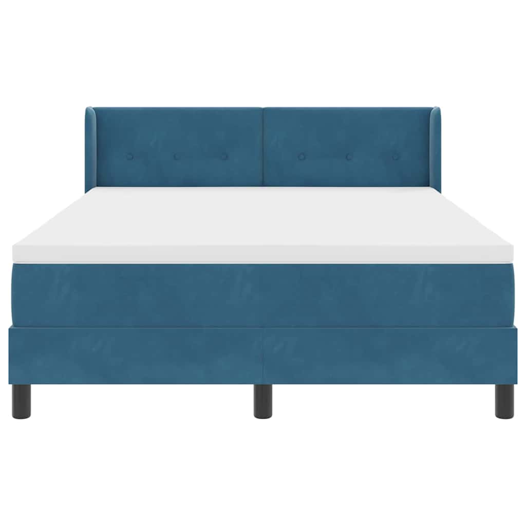 Letto a molle con testiera Blu Scuro 200 x 160 cm Velluto | homemem39