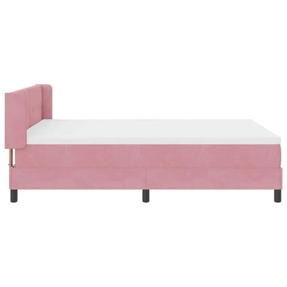 Letto a molle con testiera Rosa 200 x 160 cm Velluto | homemem39