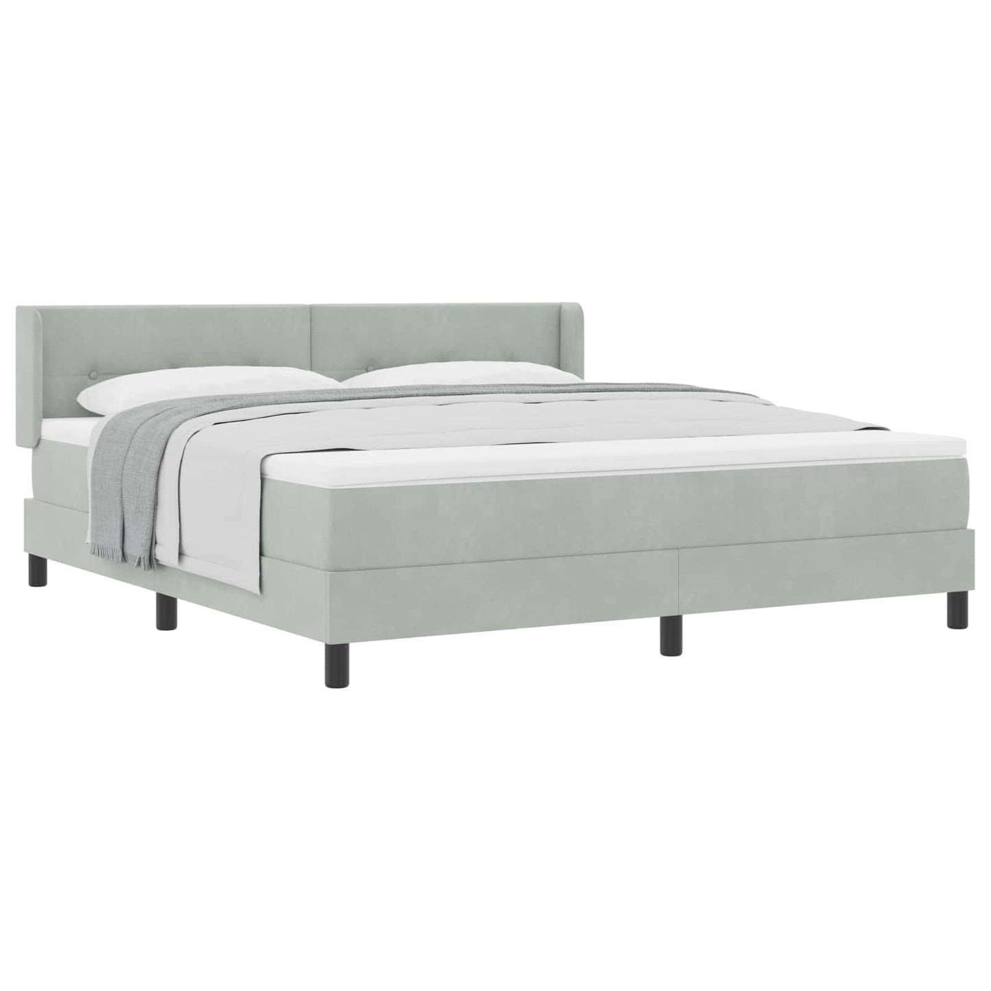 Letto a molle Grigio chiaro 200 x 180 cm Poliestere