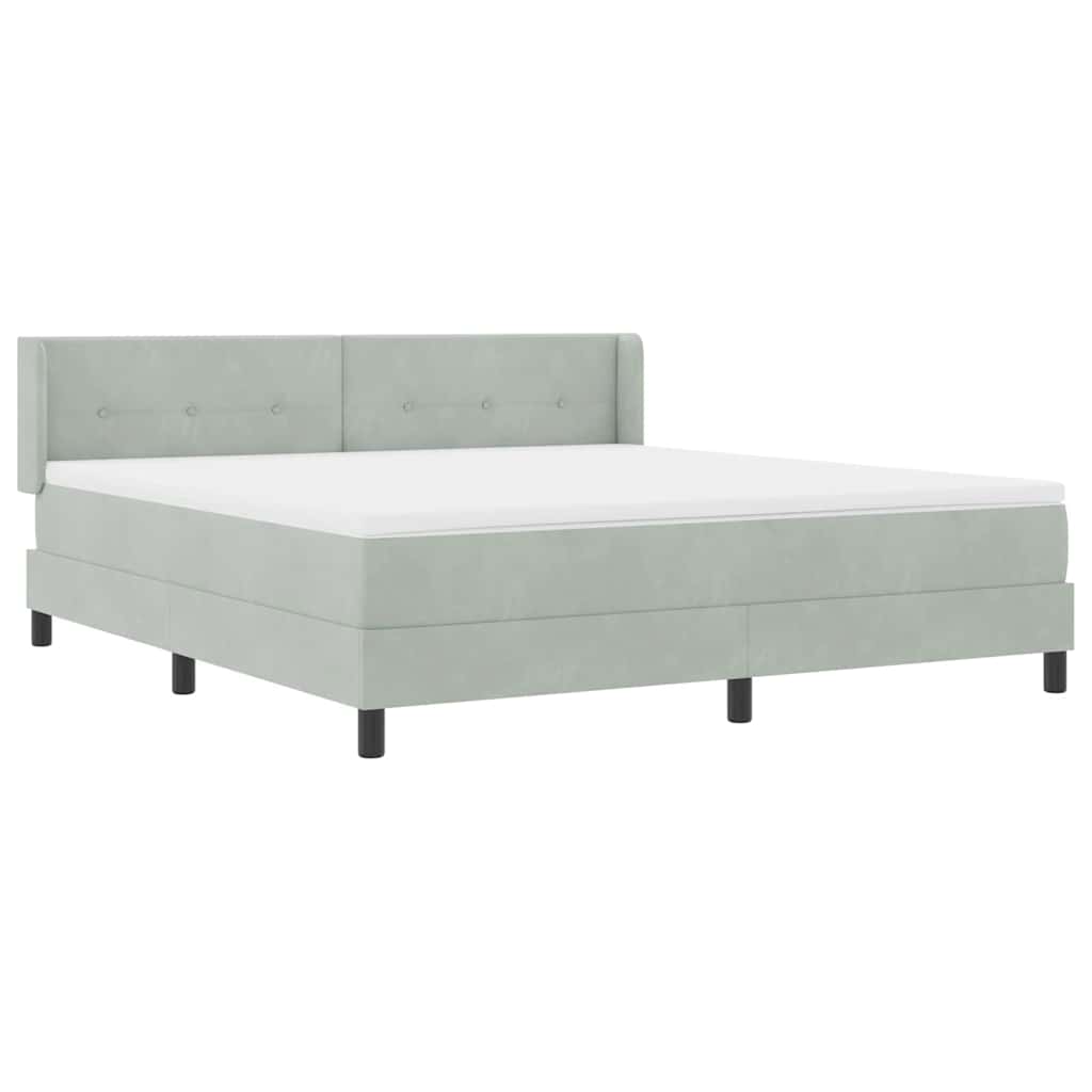 Letto a molle Grigio chiaro 200 x 180 cm Poliestere