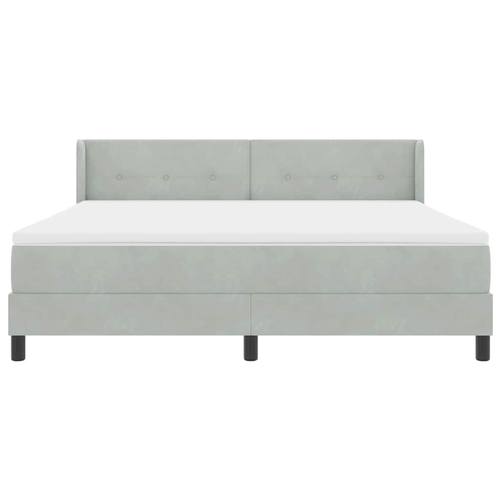 Letto a molle Grigio chiaro 200 x 180 cm Poliestere