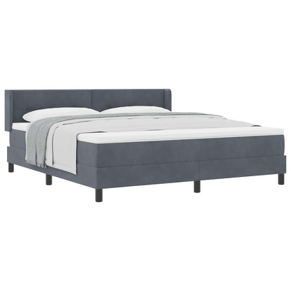 Letto a molle con testiera Grigio scuro 200 x 180 cm Velluto | homemem39