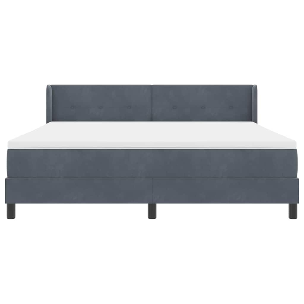 Letto a molle con testiera Grigio scuro 200 x 180 cm Velluto | homemem39