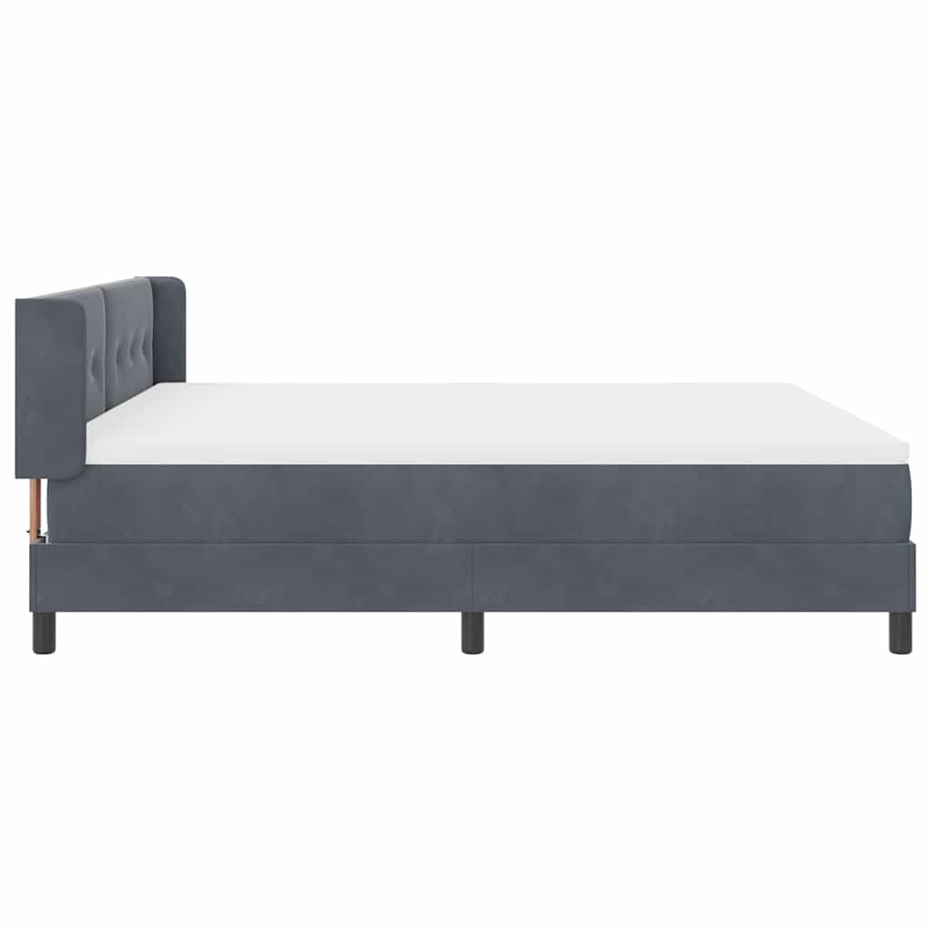 Letto a molle con testiera Grigio scuro 200 x 180 cm Velluto | homemem39