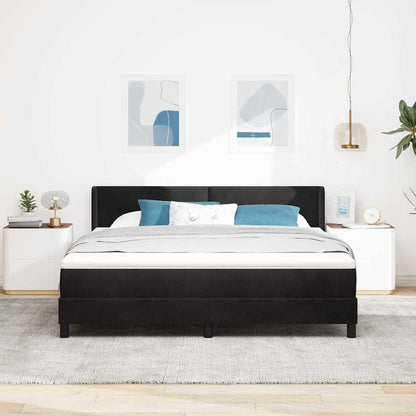 Letto a molle con testiera Nero 200 x 180 cm Velluto | homemem39