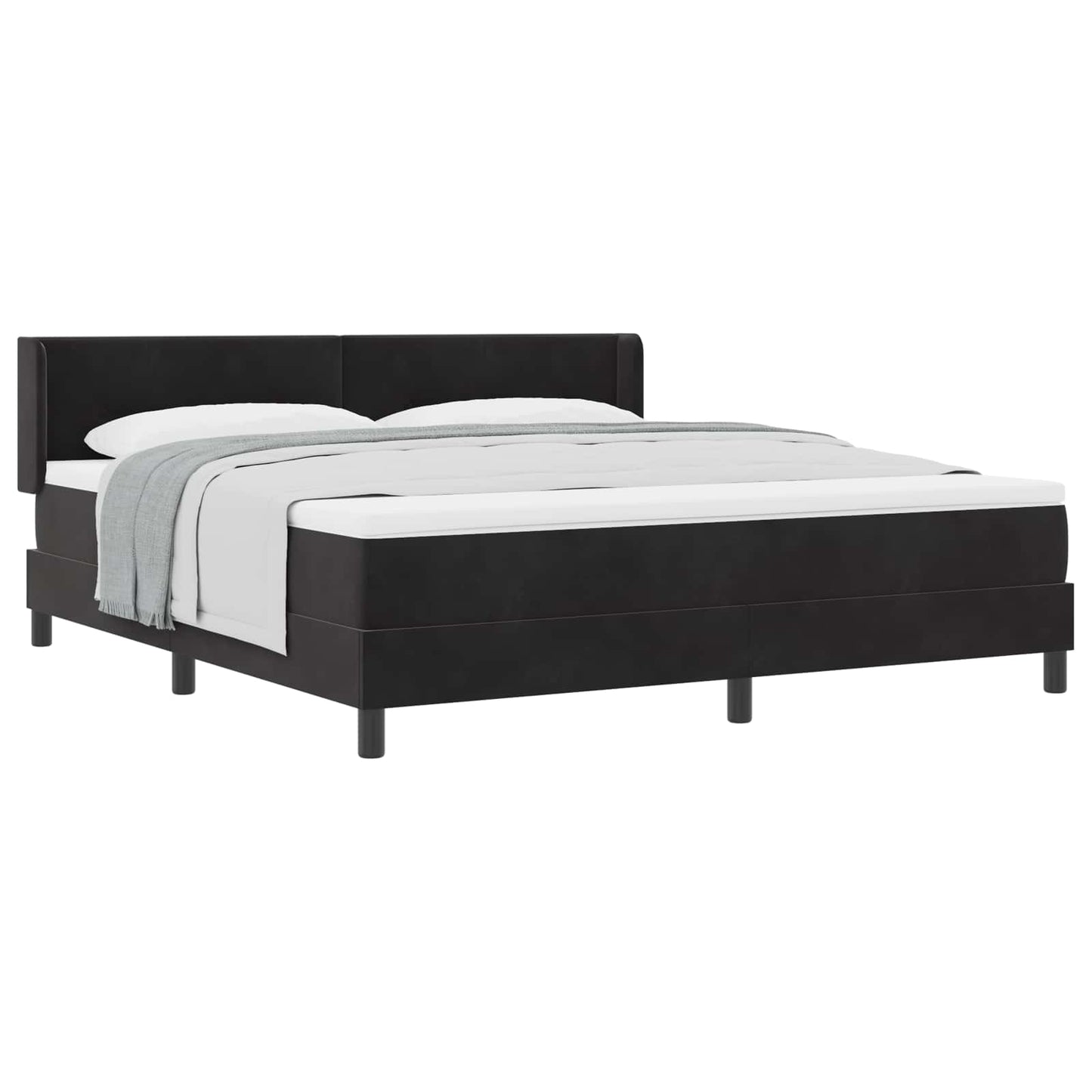 Letto a molle con testiera Nero 200 x 180 cm Velluto | homemem39