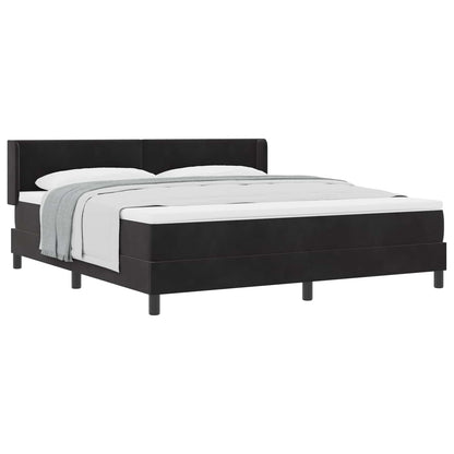 Letto a molle con testiera Nero 200 x 180 cm Velluto | homemem39