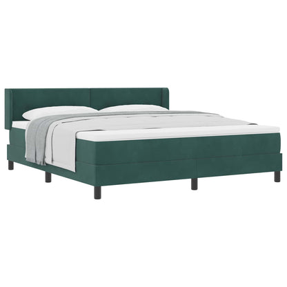 Letto a molle con testiera Verde Scuro 200 x 180 cm Velluto