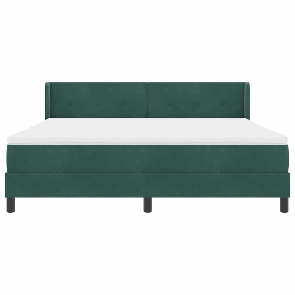Letto a molle con testiera Verde Scuro 200 x 180 cm Velluto | homemem39