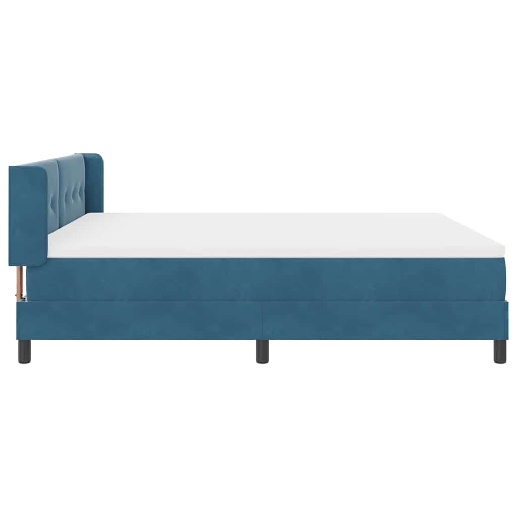 Letto a molle con testiera Blu Scuro 200 x 180 cm Velluto | homemem39