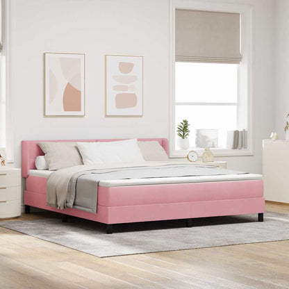 Letto a molle con testiera Rosa 200 x 180 cm Velluto | homemem39