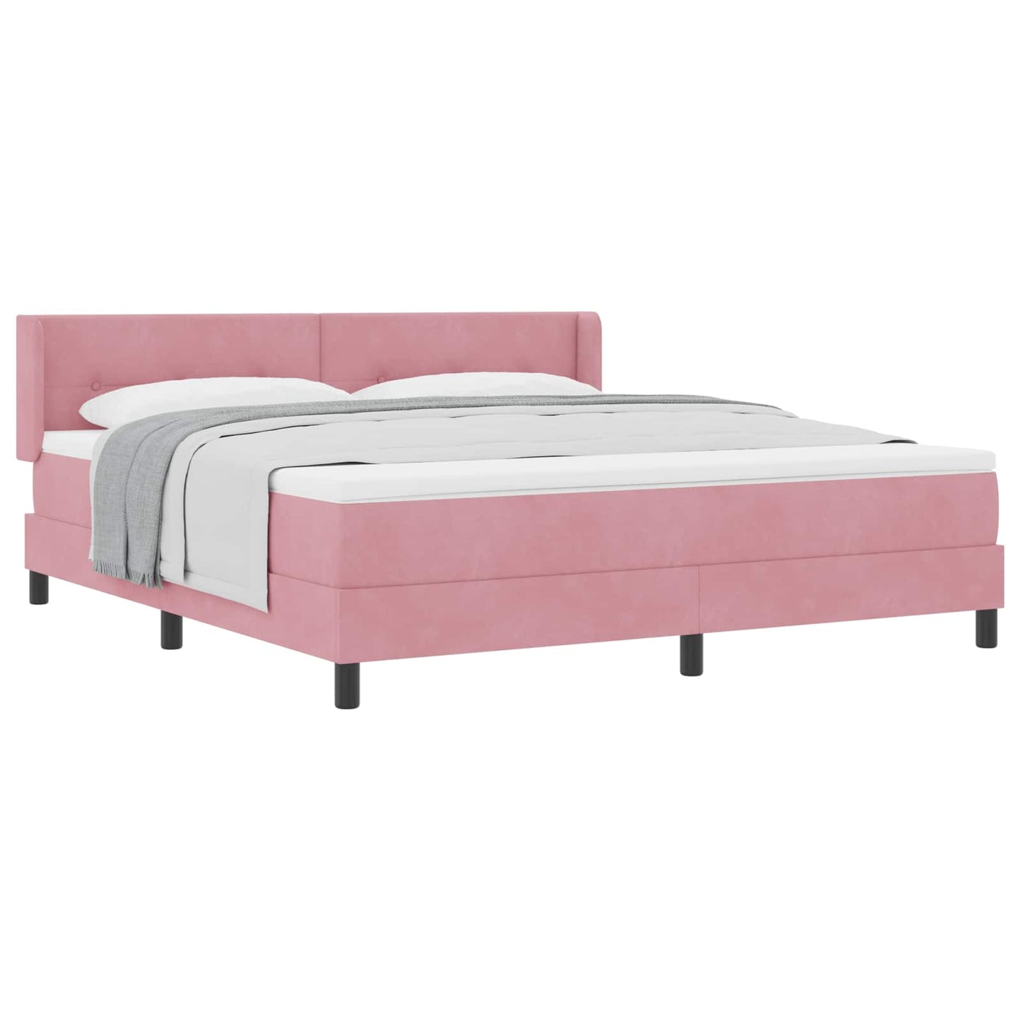 Letto a molle con testiera Rosa 200 x 180 cm Velluto | homemem39