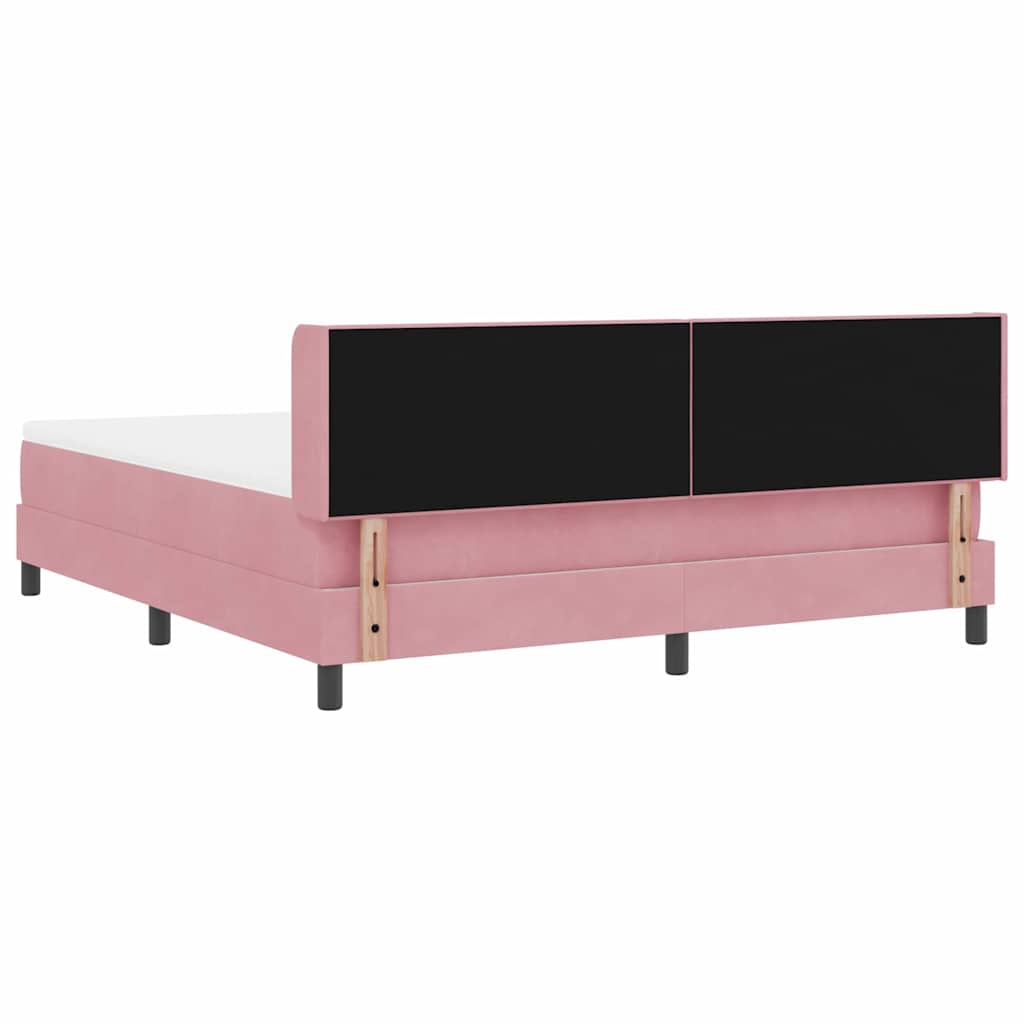 Letto a molle con testiera Rosa 200 x 180 cm Velluto | homemem39