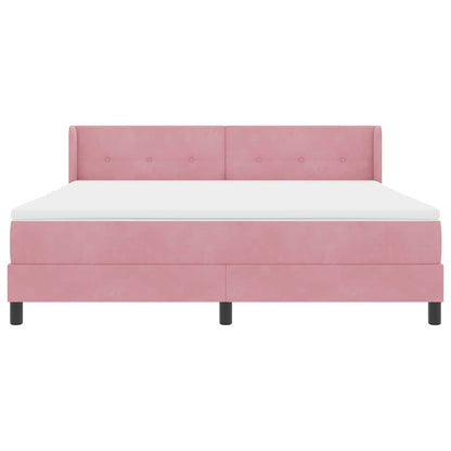 Letto a molle con testiera Rosa 200 x 180 cm Velluto | homemem39