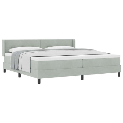 Letto a molle con testiera Grigio chiaro 200 x 200 cm Velluto | homemem39