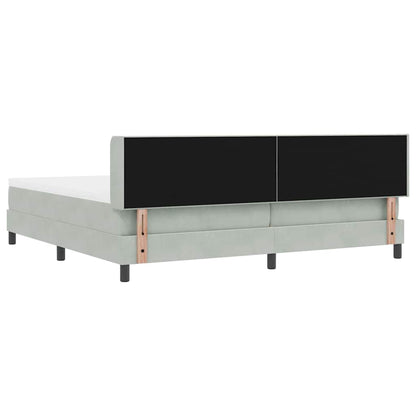 Letto a molle con testiera Grigio chiaro 200 x 200 cm Velluto | homemem39