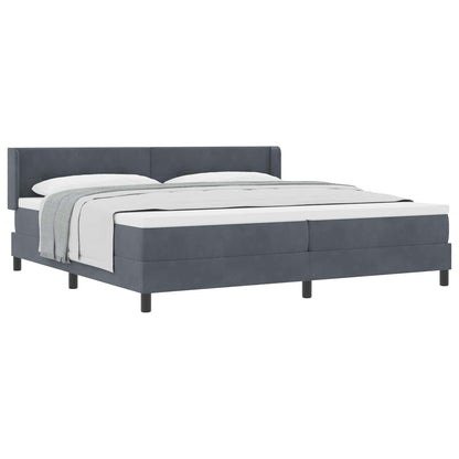 Letto a molle con testiera Grigio scuro 200 x 200 cm Velluto
