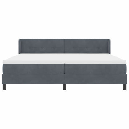 Letto a molle con testiera Grigio scuro 200 x 200 cm Velluto | homemem39