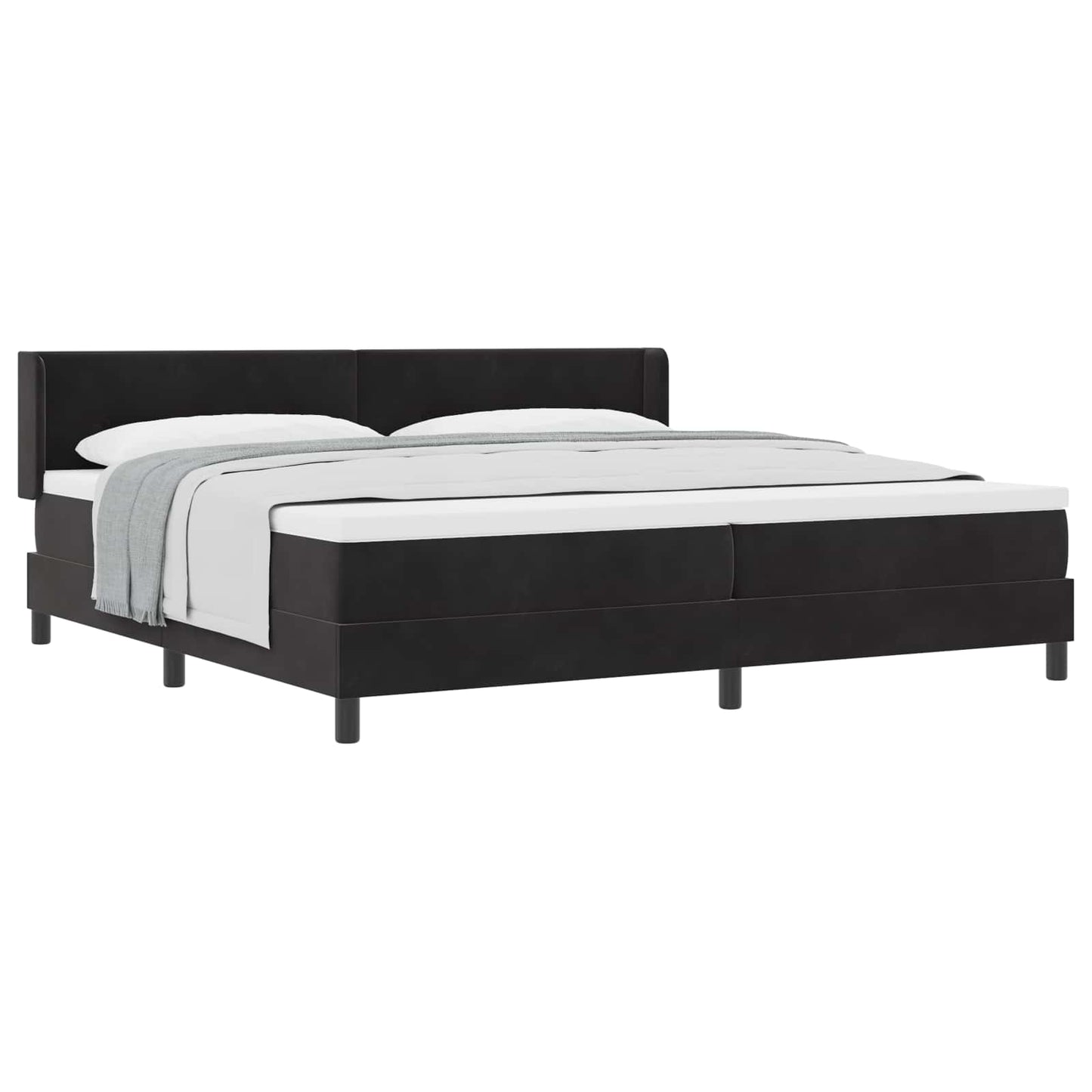 Letto a molle con testiera Nero 200 x 200 cm Velluto | homemem39