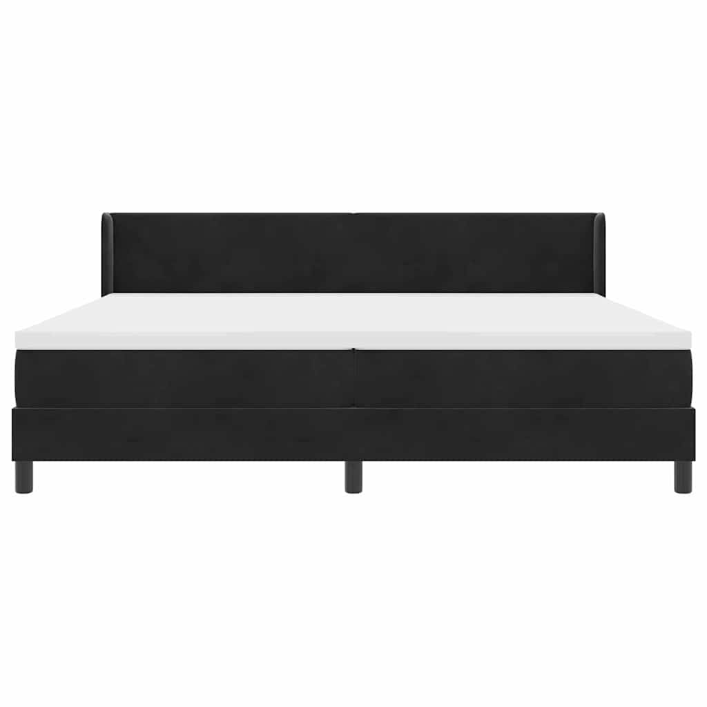 Letto a molle con testiera Nero 200 x 200 cm Velluto | homemem39