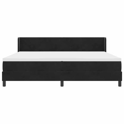 Letto a molle con testiera Nero 200 x 200 cm Velluto | homemem39