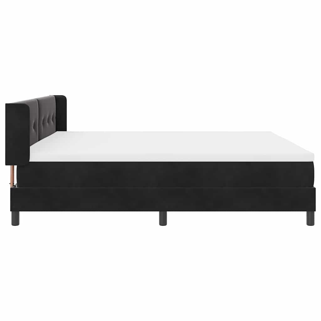 Letto a molle con testiera Nero 200 x 200 cm Velluto | homemem39