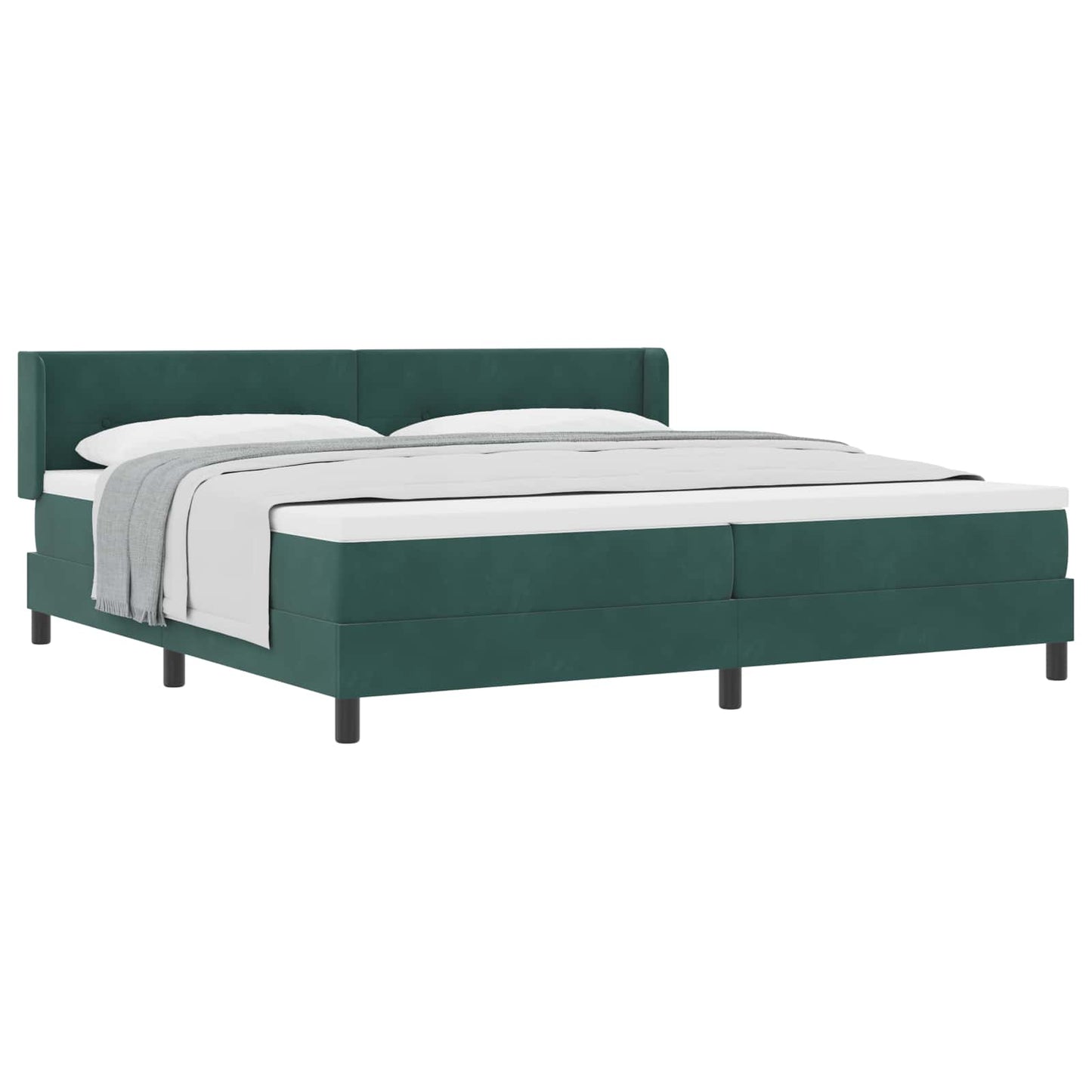 Letto a molle con testiera Verde Scuro 200 x 200 cm Velluto | homemem39