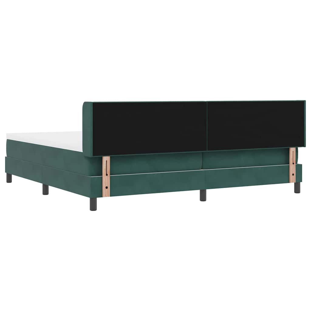 Letto a molle con testiera Verde Scuro 200 x 200 cm Velluto | homemem39