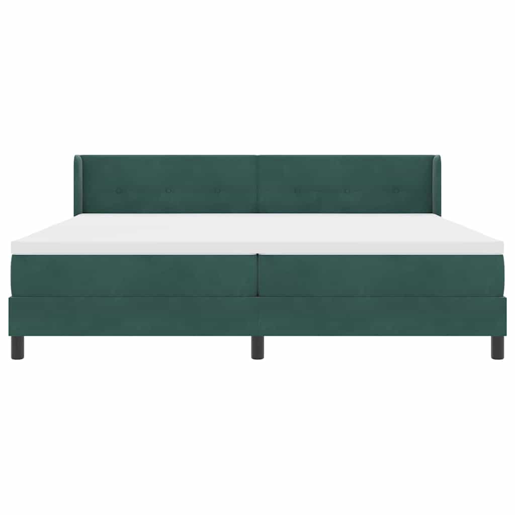 Letto a molle con testiera Verde Scuro 200 x 200 cm Velluto | homemem39