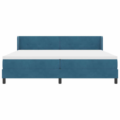 Letto a molle con testiera Blu Scuro 200 x 200 cm Velluto | homemem39