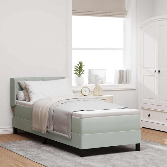 Letto a molle con testiera Grigio chiaro 200 x 80 cm Velluto | homemem39