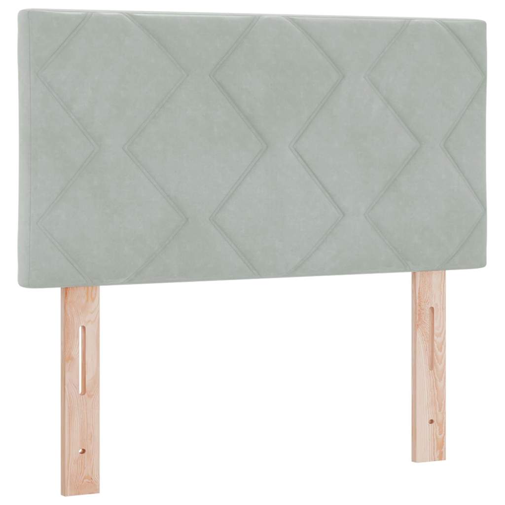 Letto a molle con testiera Grigio chiaro 200 x 80 cm Velluto | homemem39