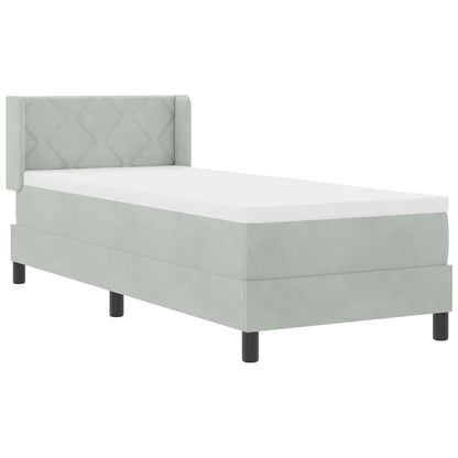 Letto a molle con testiera Grigio chiaro 200 x 80 cm Velluto | homemem39