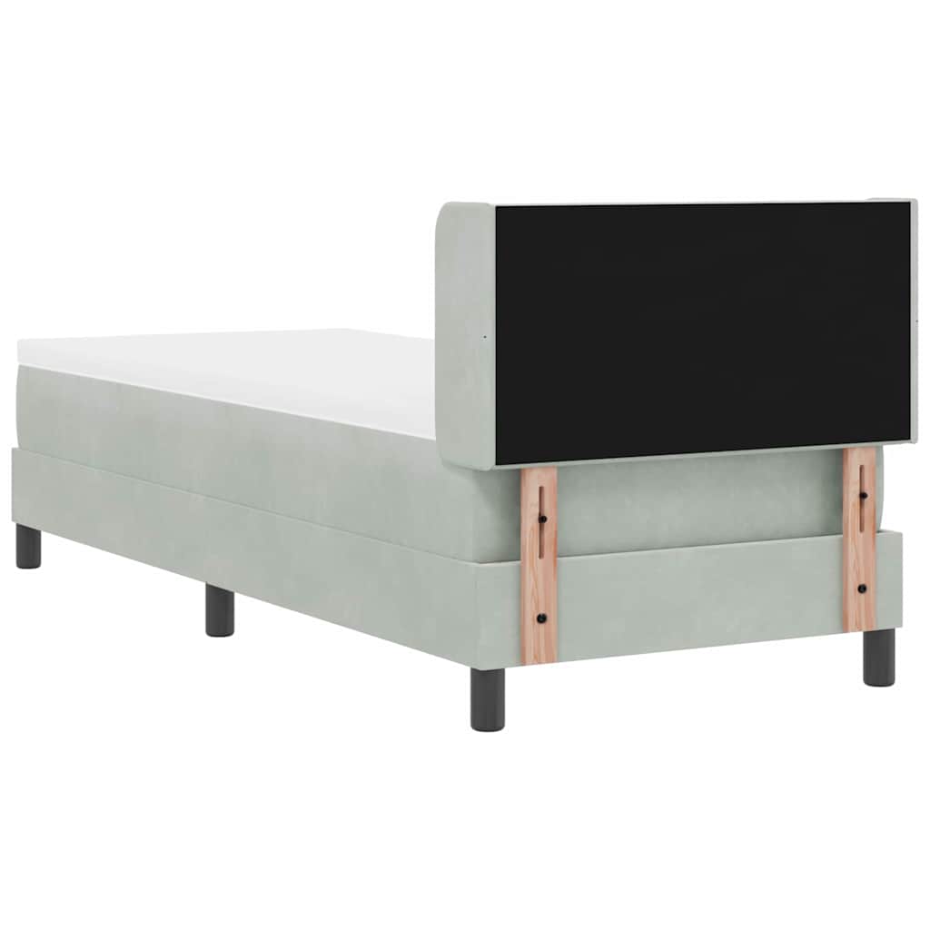 Letto a molle con testiera Grigio chiaro 200 x 80 cm Velluto | homemem39